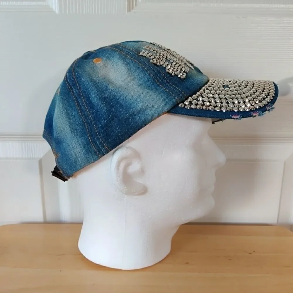 Westend embellished distressed denim hat